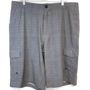 Matix Mens Cargo Hybrid Board Shorts Gray Grid Pattern Skater Surf Size 36